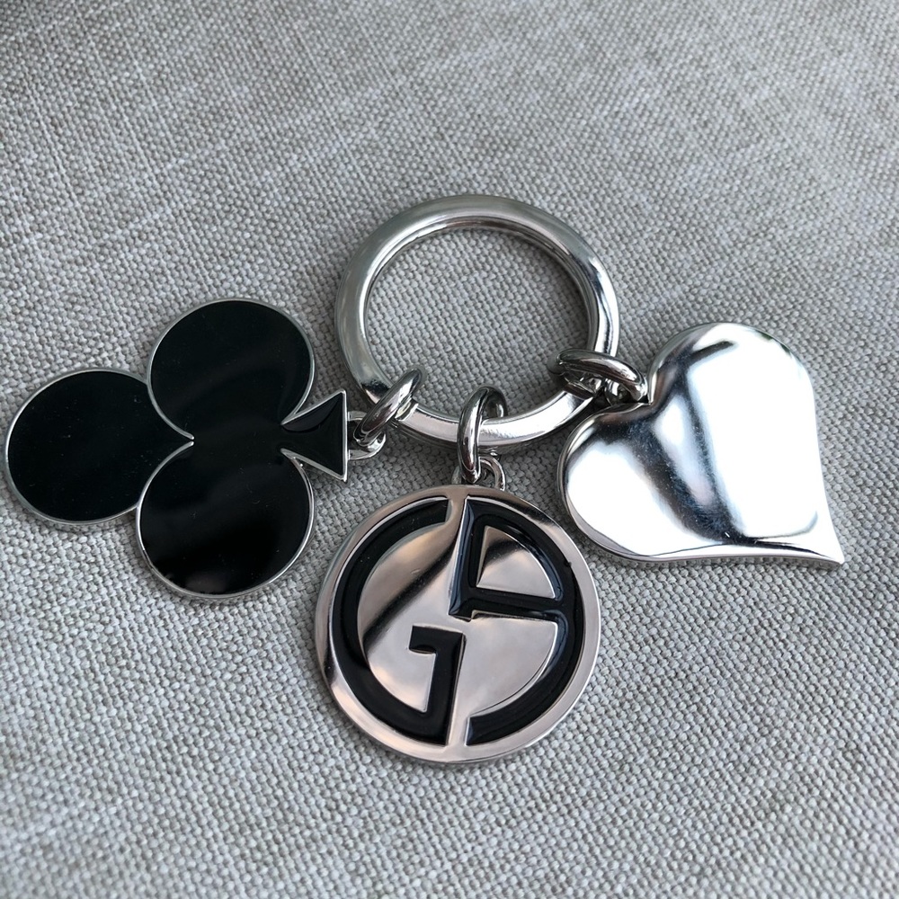 NEW GA Parfums Silver Clover Spade Keychain